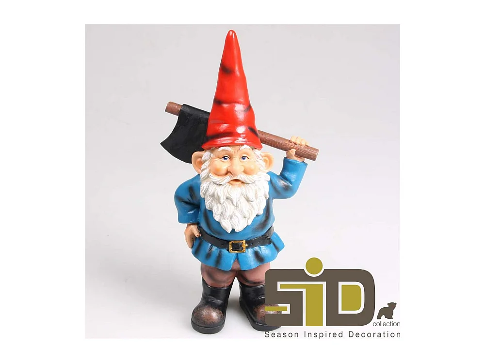 Gnomo da giardino con ascia in resina André XXL