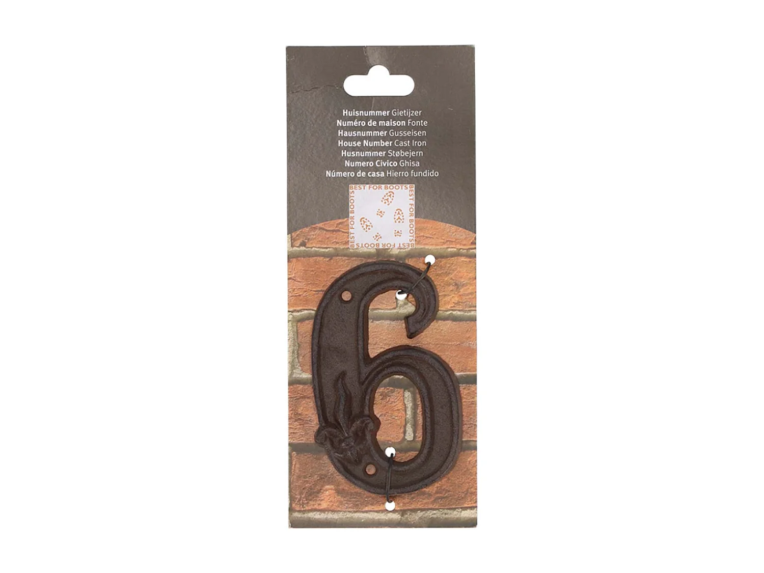 Numéro de maison en fonte Chiffre 6
