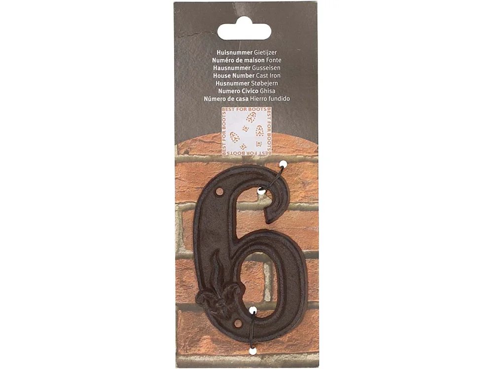 Numéro de maison en fonte Chiffre 6