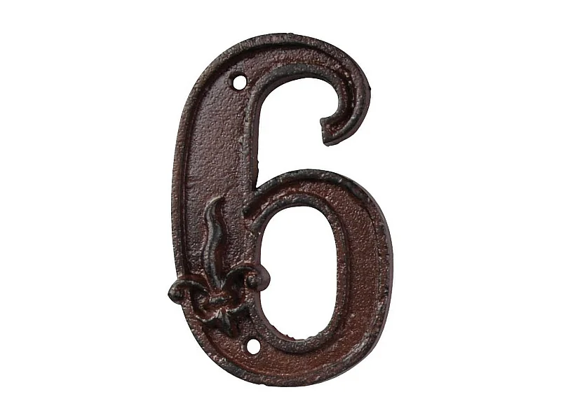 Numéro de maison en fonte Chiffre 6