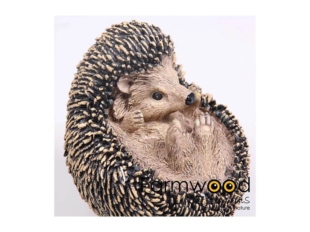 Hérisson en boule en résine 12 x 11 x 12 cm