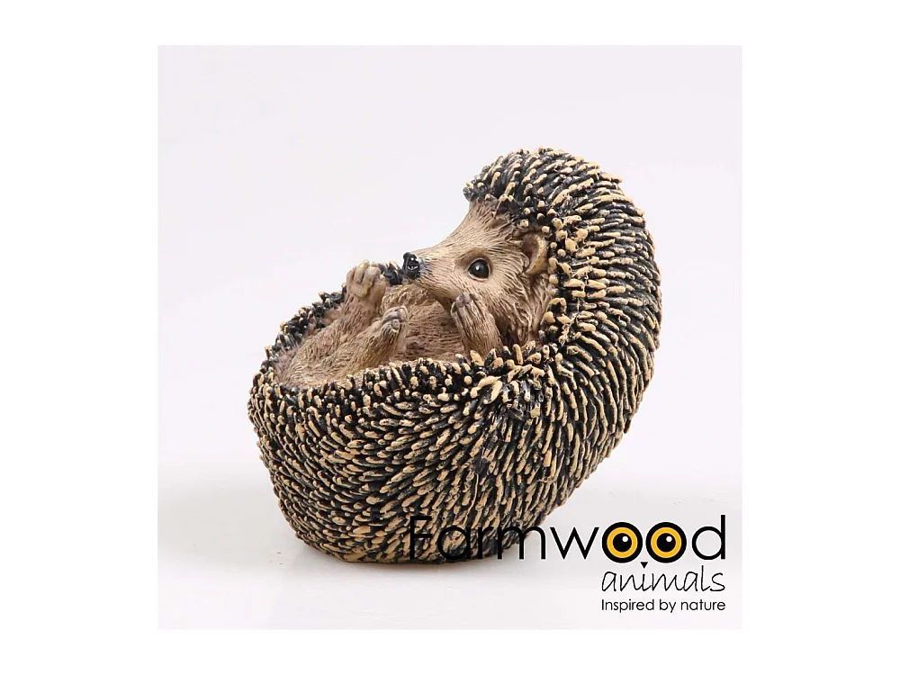 Hérisson en boule en résine 12 x 11 x 12 cm