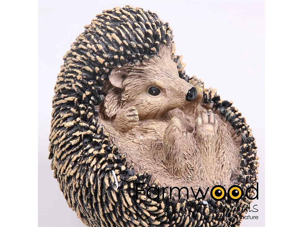 Hérisson en boule en résine 12 x 11 x 12 cm