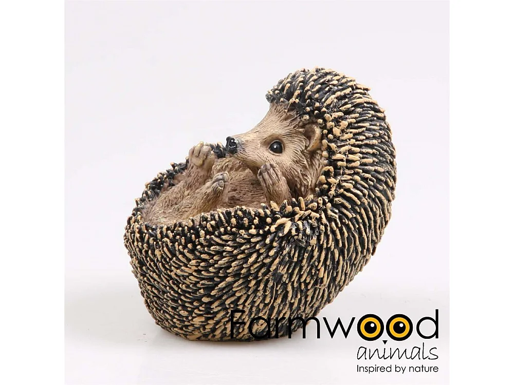 Hérisson en boule en résine 12 x 11 x 12 cm