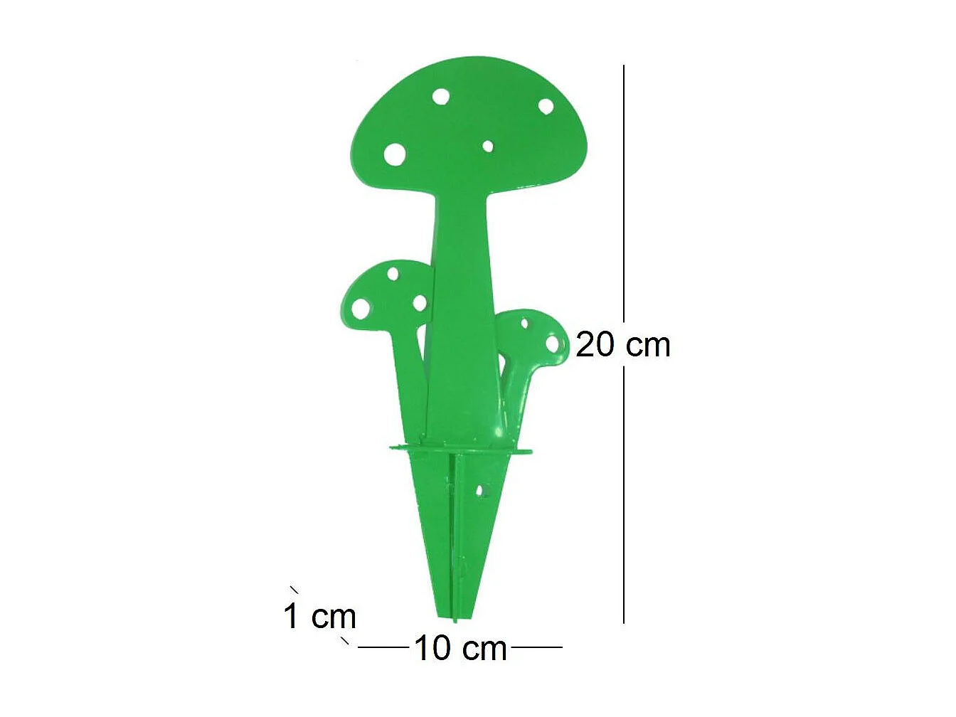 Champignon déco en métal vert 15 cm