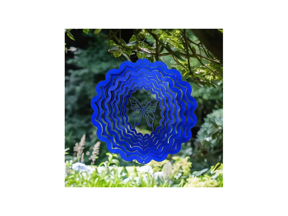 Móvil de viento mariposa azul 30cm Grande