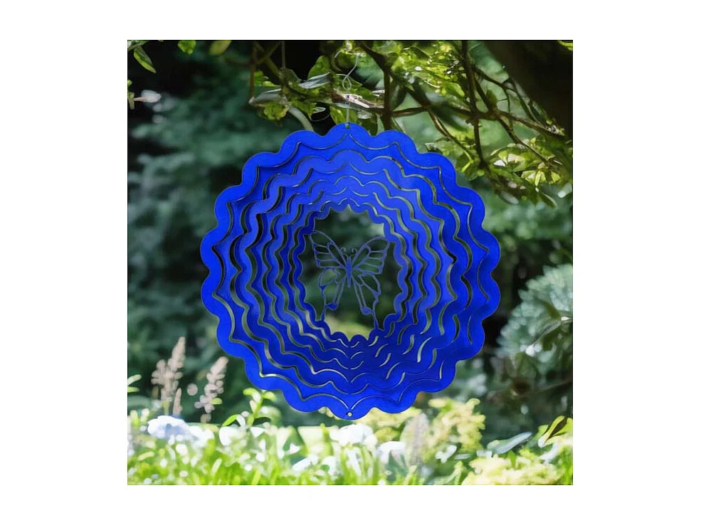 Móvil de viento mariposa azul 30cm Grande