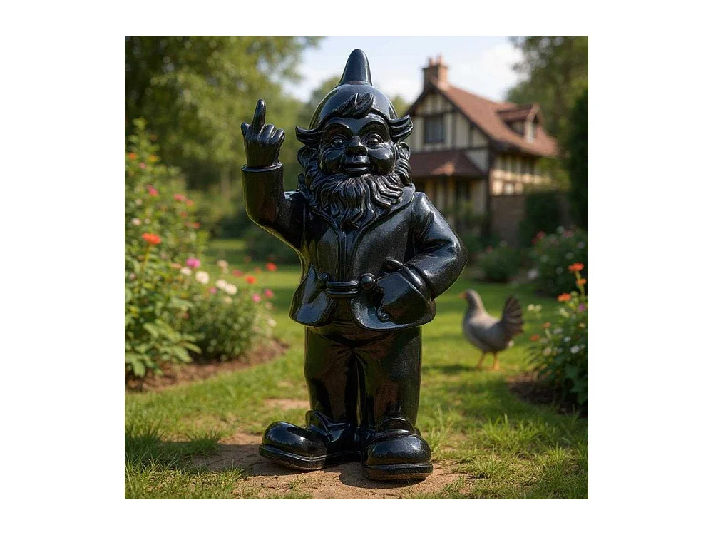 Nain de jardin en résine F*ck 16 x 12 x 32 cm