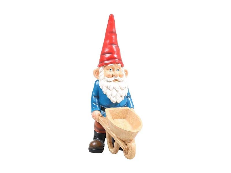 Gnome de jardin Brouette
