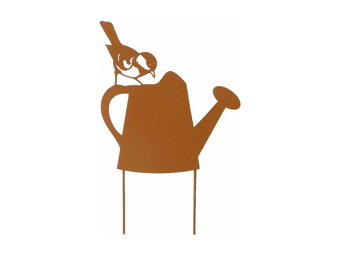 Silhouette arrosoir sur pique en fonte 23 x 36 cm