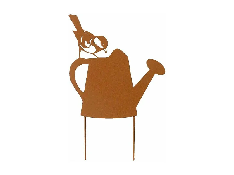 Silhouette arrosoir sur pique en fonte 23 x 36 cm