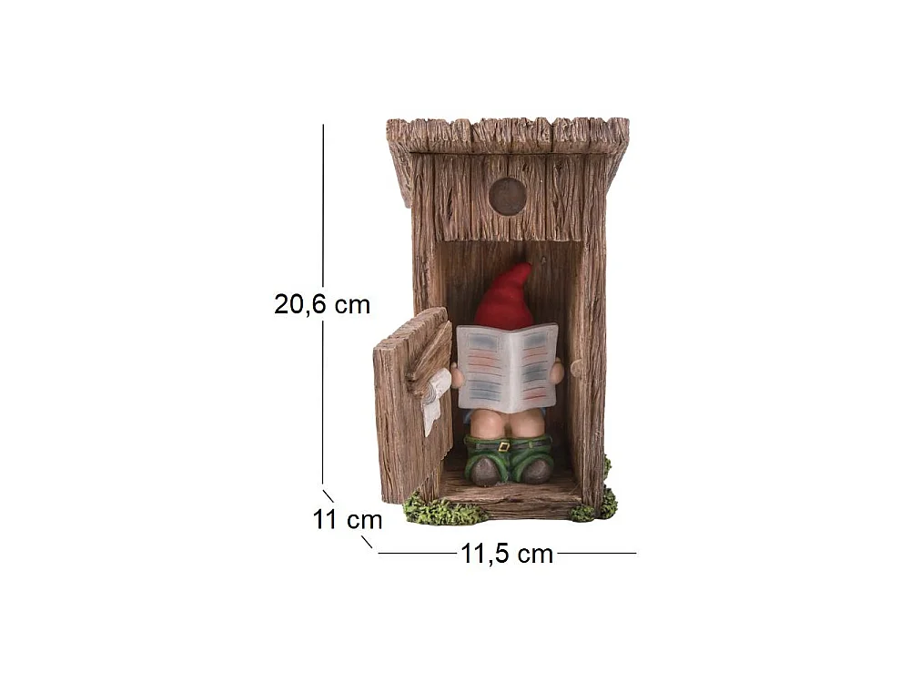 Nain de jardin dans cabanon en résine 20 cm