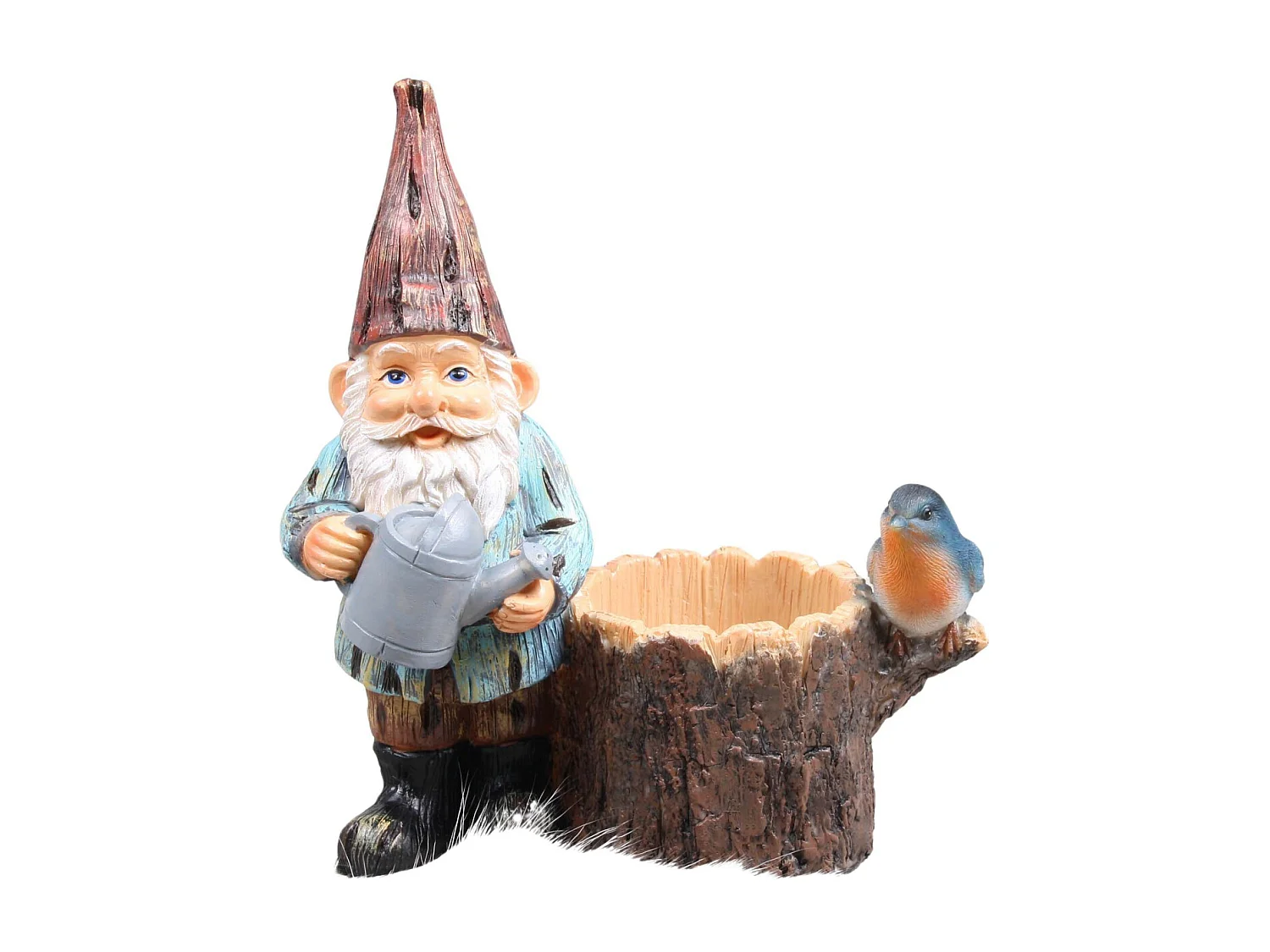 Mini gnomo de jardín de resina Tope de regadera