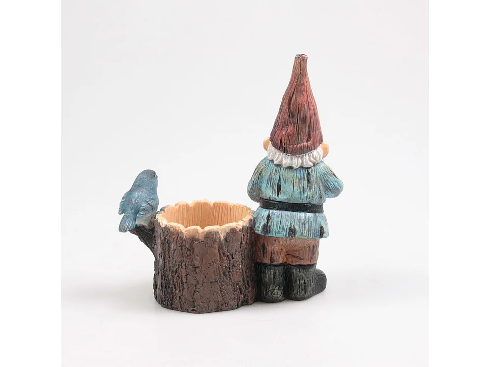 Mini gnomo de jardín de resina Tope de regadera