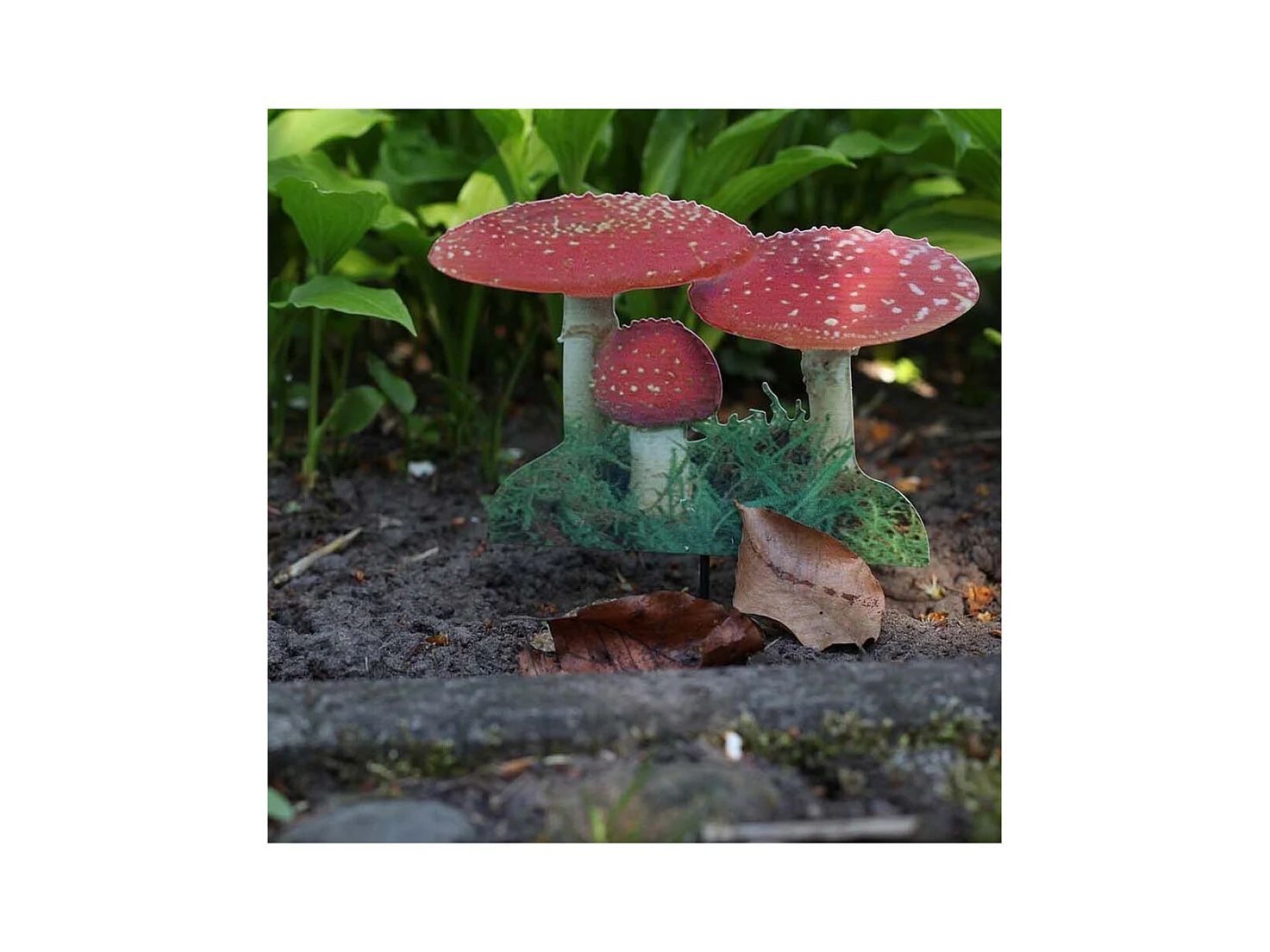 Pique de jardin motif Amanite tue-mouches Lot de 3