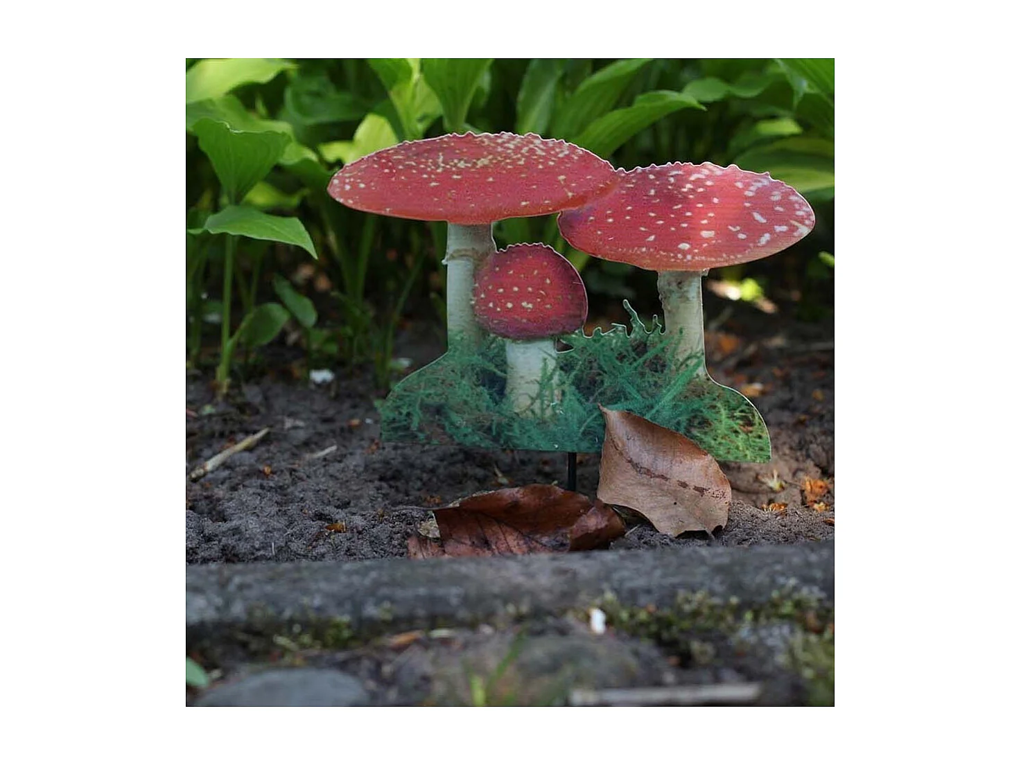 Pique de jardin motif Amanite tue-mouches Lot de 3