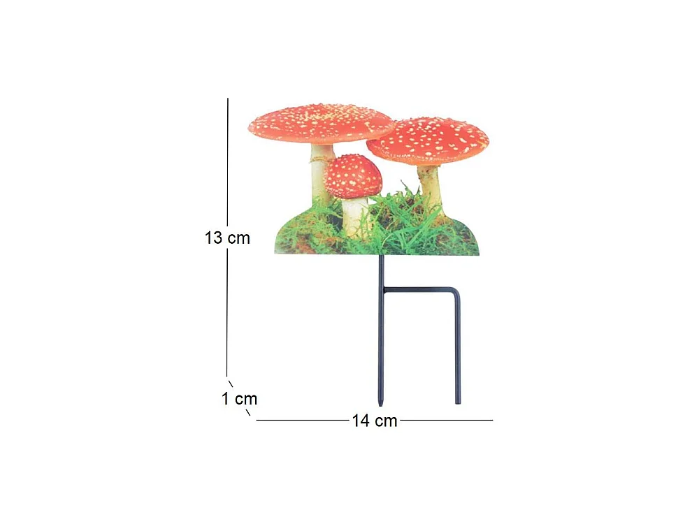 Pique de jardin motif Amanite tue-mouches Lot de 3