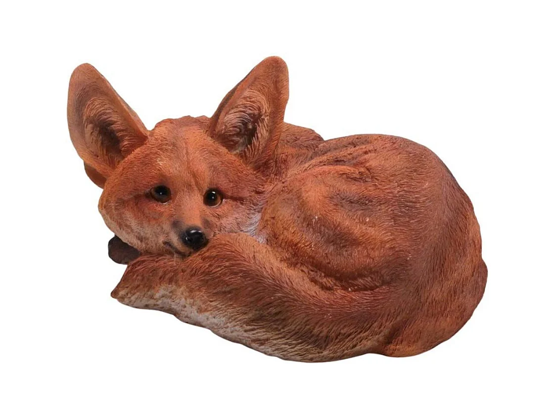 Renard réaliste en résine Couché