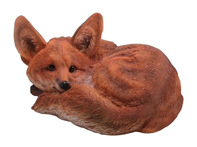 Renard réaliste en résine Couché