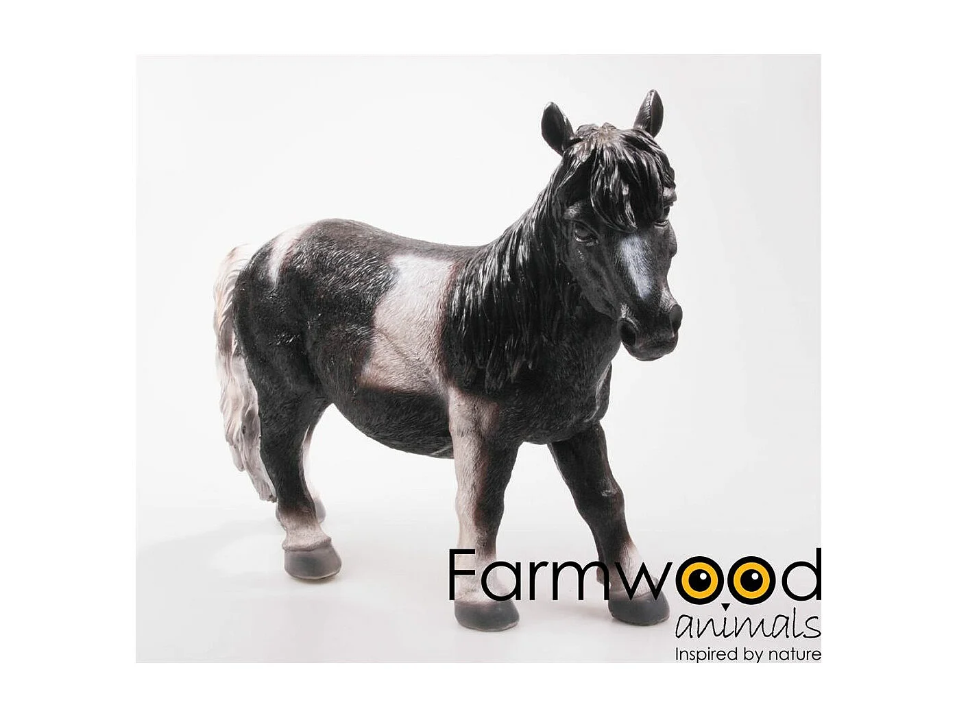Cheval noir en résine 51 x 16 x 40 cm
