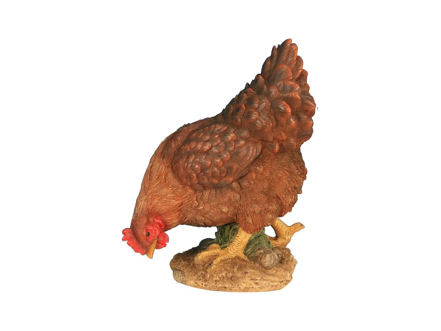 Poule en résine picorant 26 cm