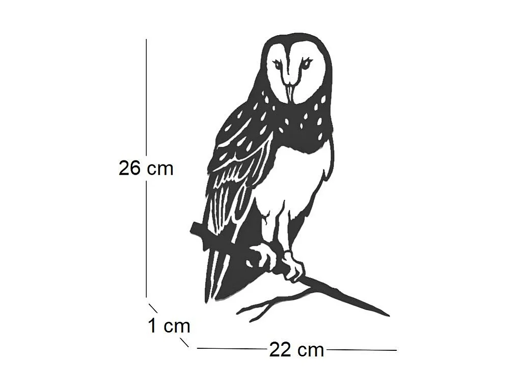 Oiseau sur pique chouette effraie en acier corten