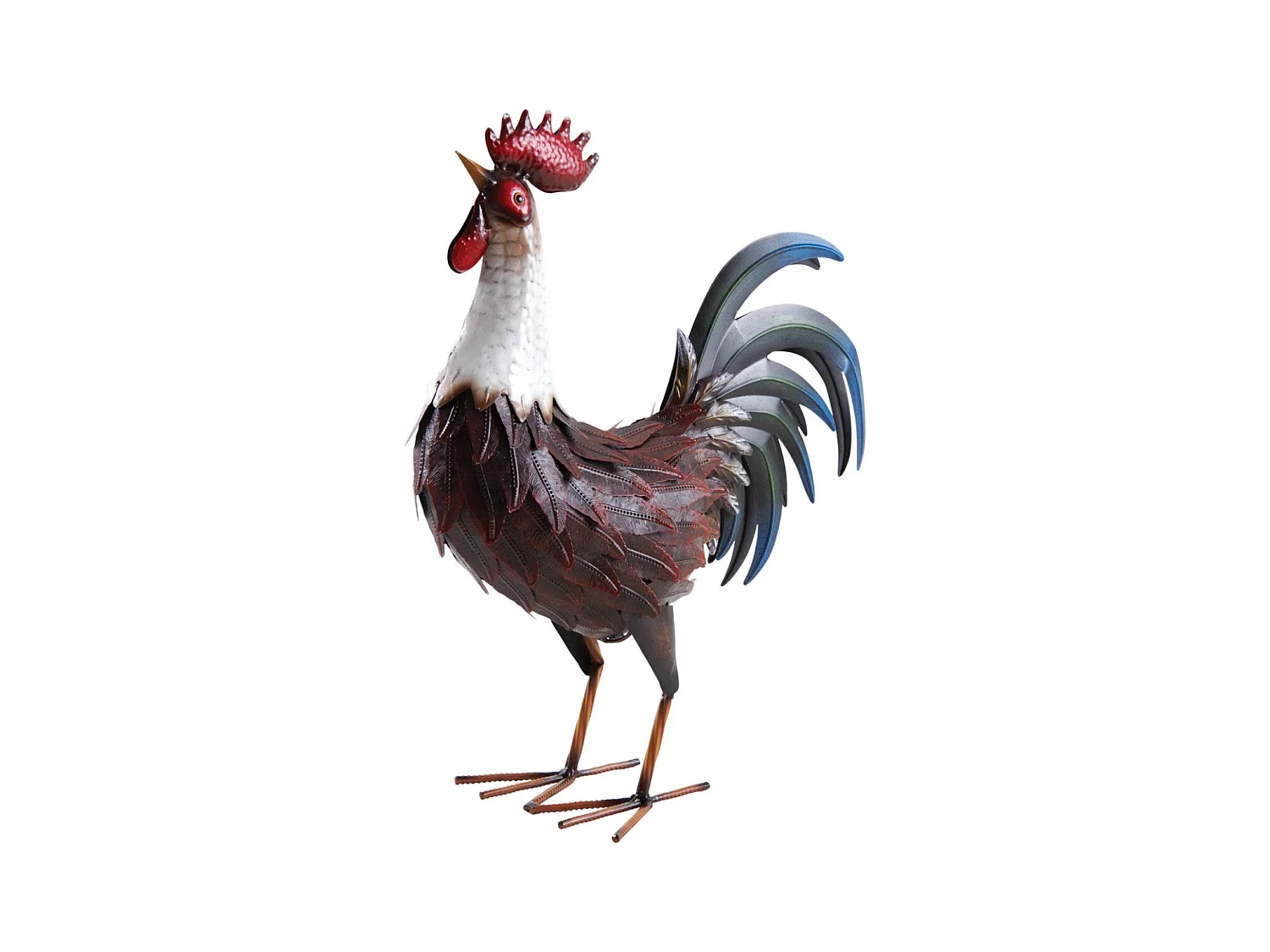 Coq métal laqué rouge et blanc