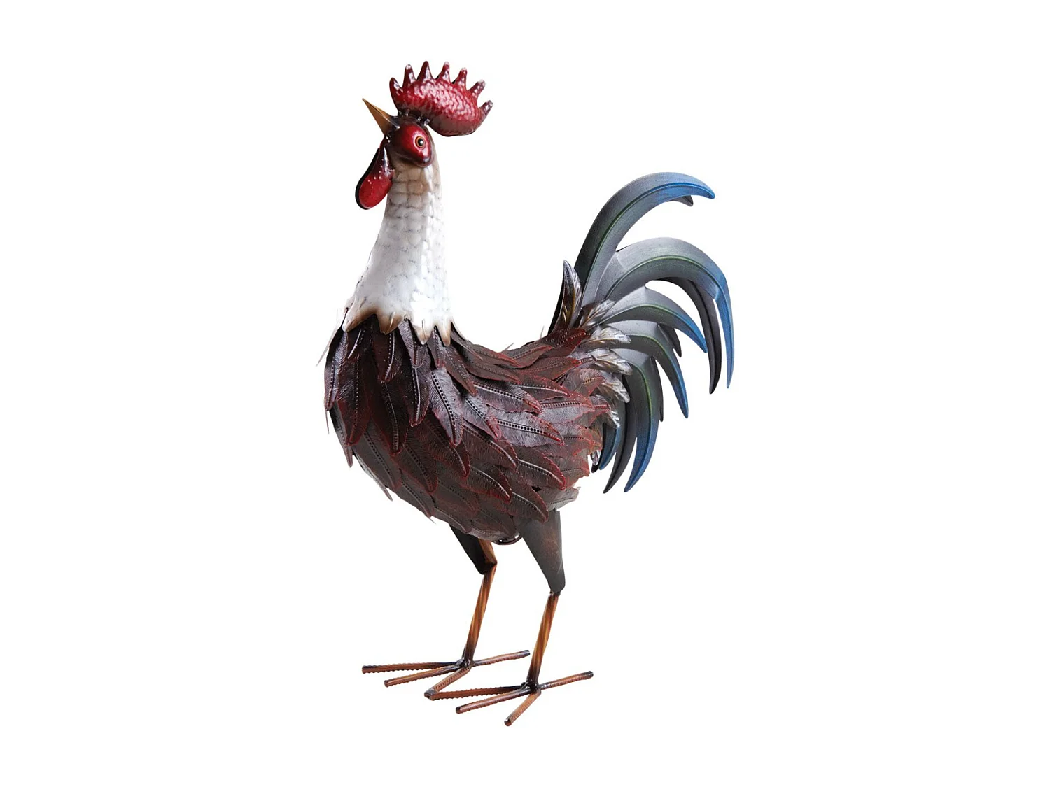 Coq métal laqué rouge et blanc