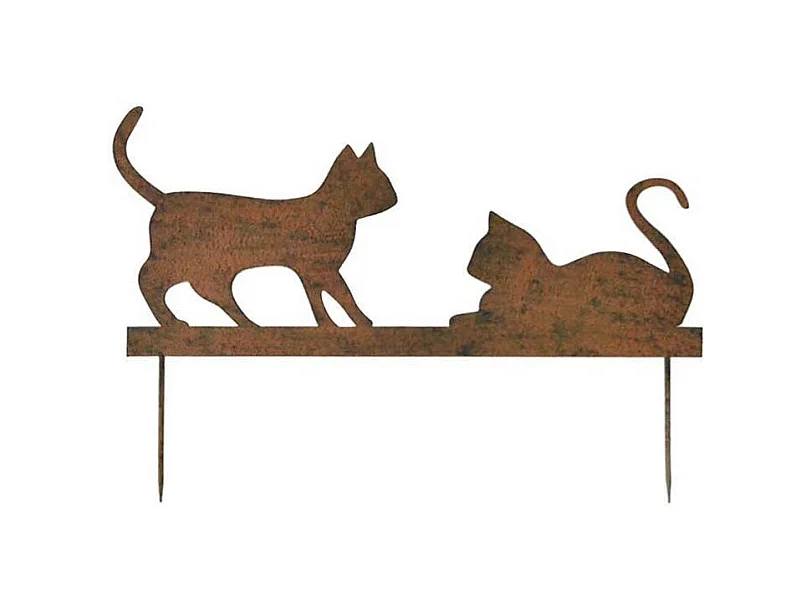 Silhouette en fer Chats 48 x 22 cm