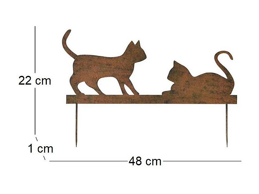Silhouette en fer Chats sur piques 2 chats