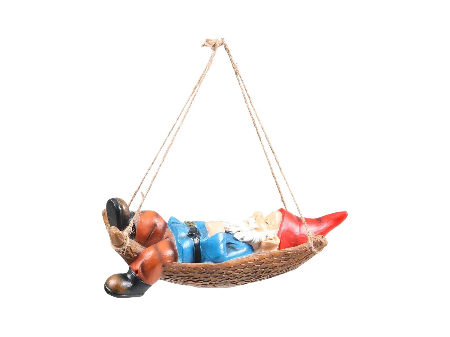 Nain de jardin hamac à suspendre en résine