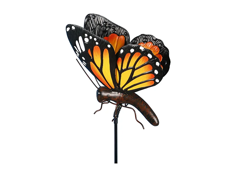 Orangefarbener Schmetterling auf Metallspieß 102 cm