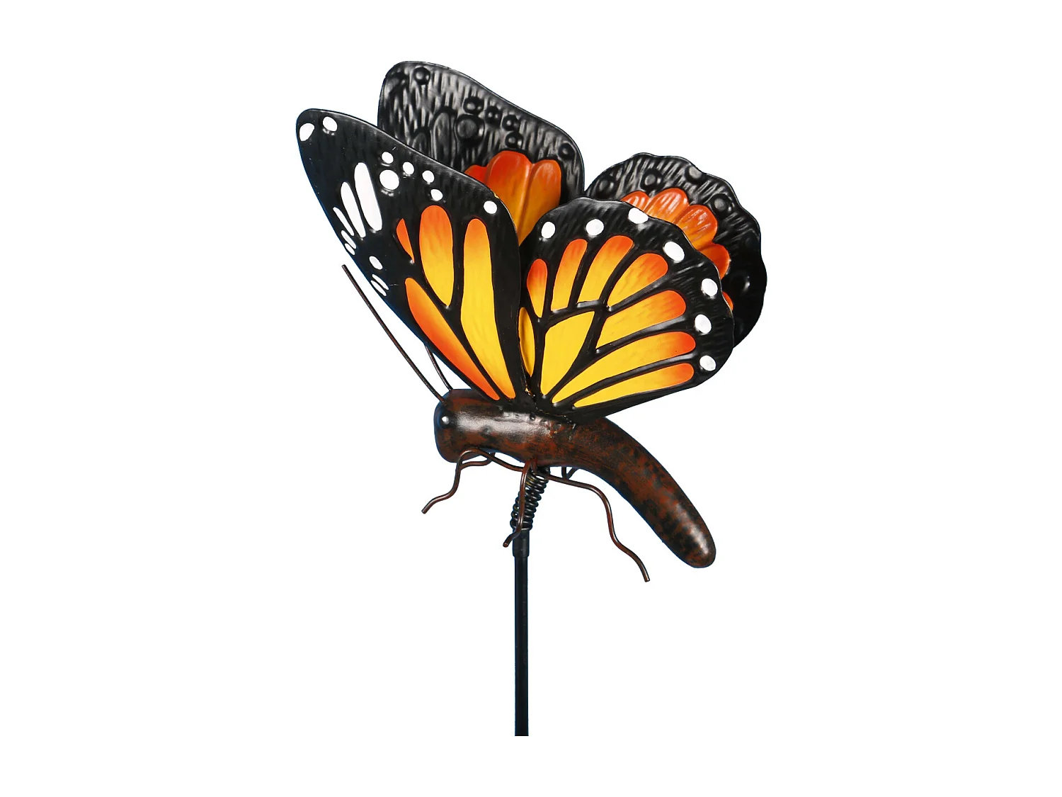 Orangefarbener Schmetterling auf Metallspieß 102 cm