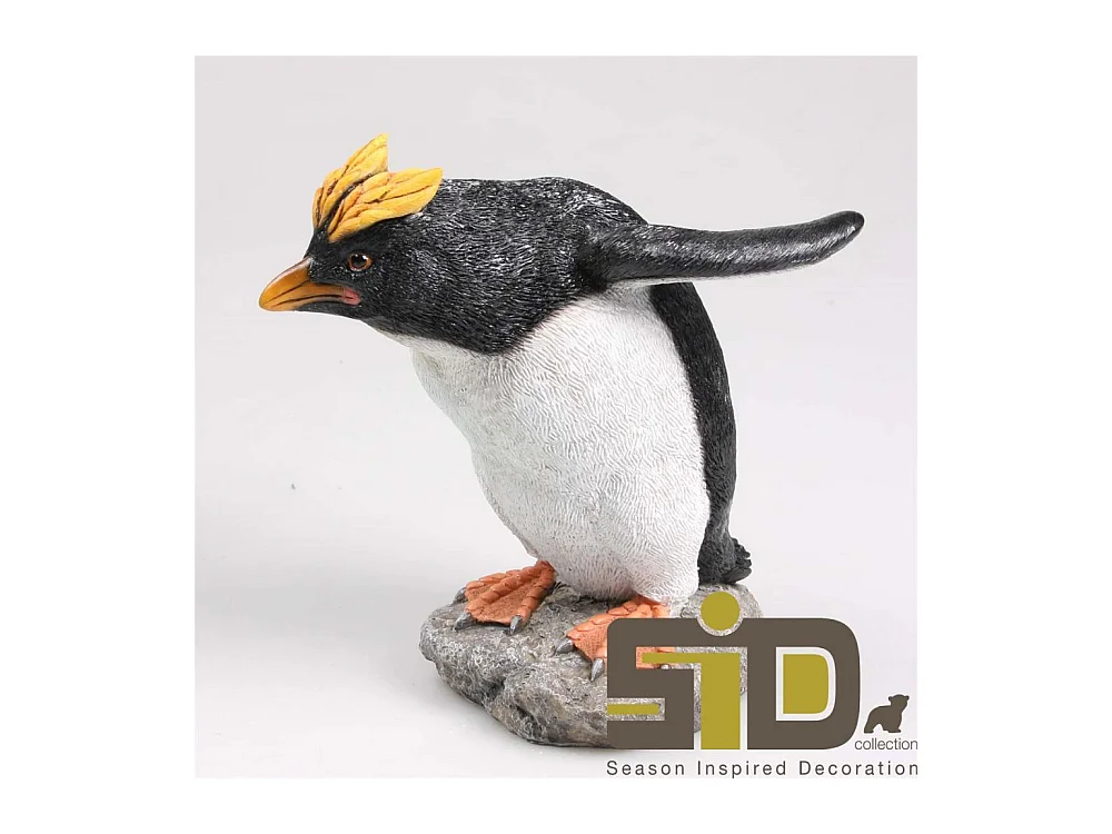 Pingouin huppé en résine Plonge