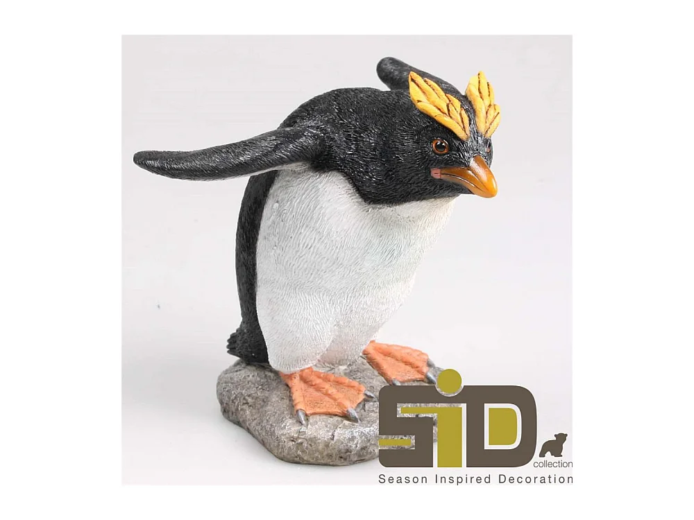 Pingouin huppé en résine Plonge