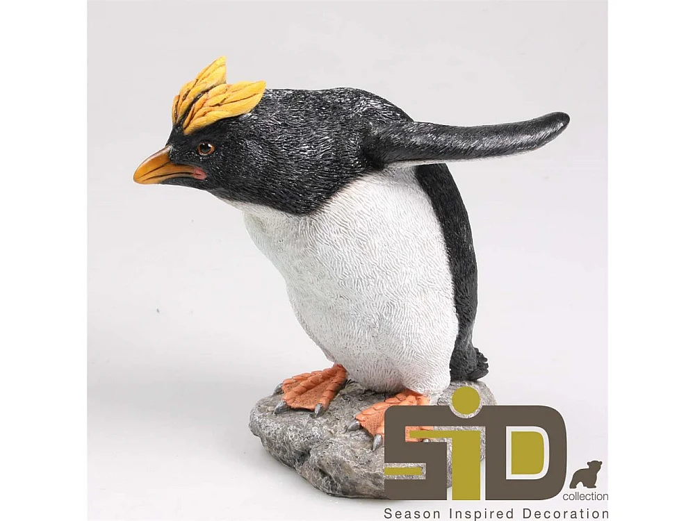Pingouin huppé en résine Plonge