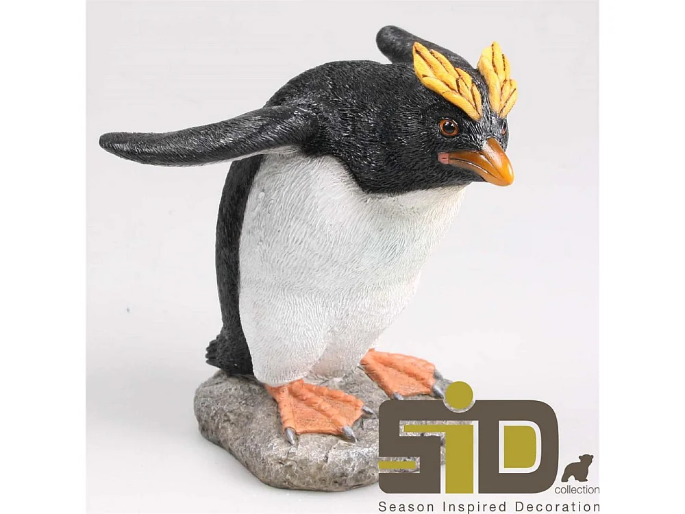 Pingouin huppé en résine Plonge