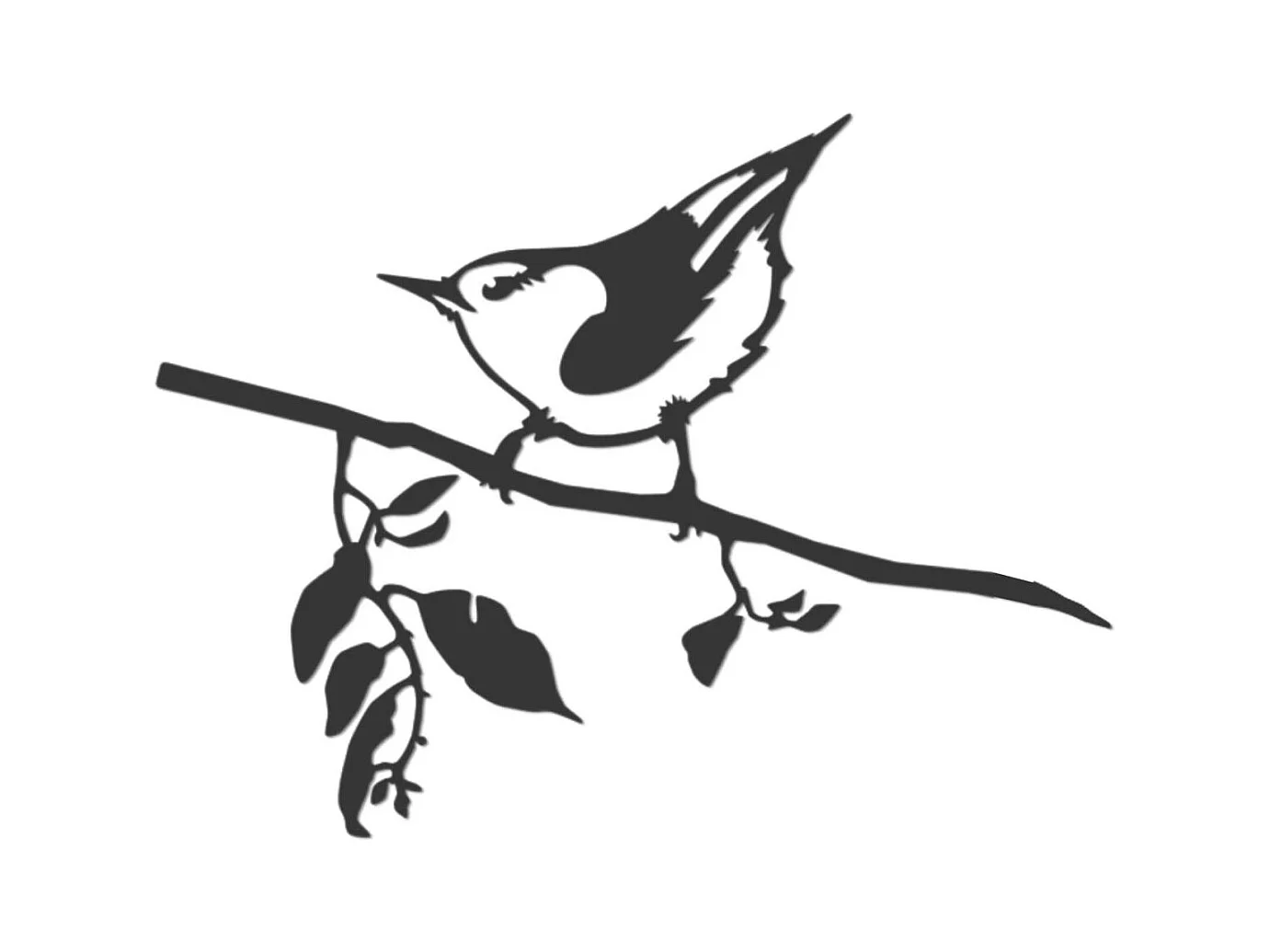 Oiseau sur pique sittelle en acier corten