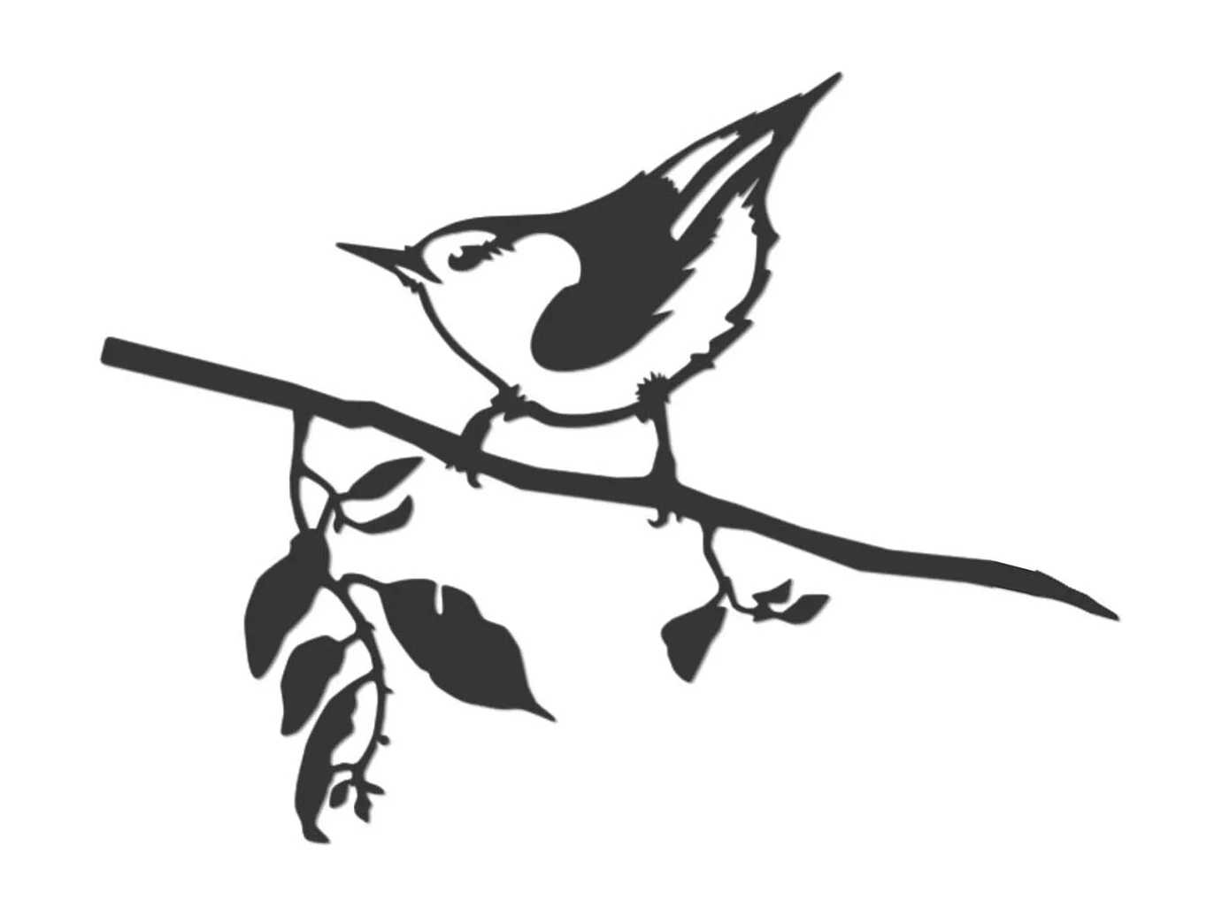 Oiseau sur pique sittelle en acier corten