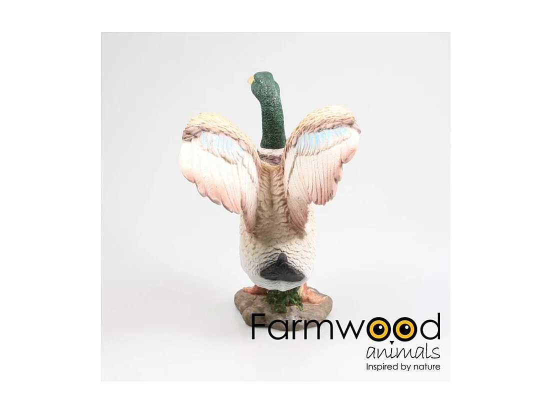 Canard colvert en résine Ailes ouvertes