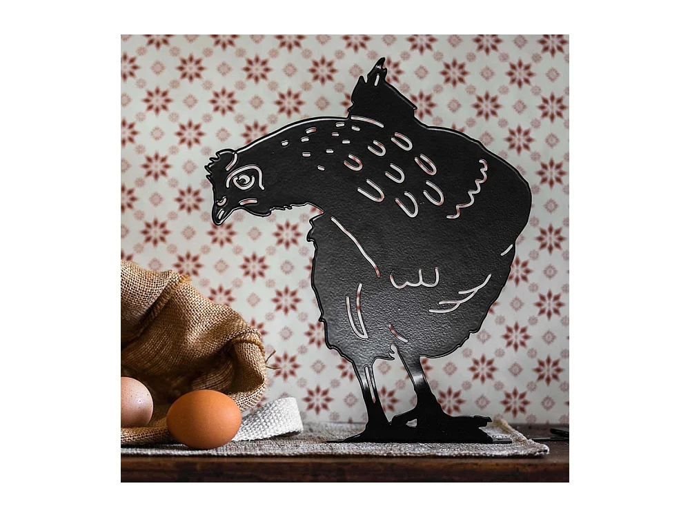 Silhouette animal en métal Garden Poule