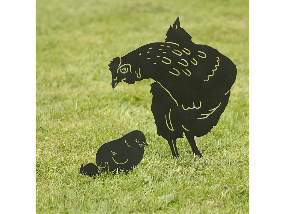 Silhouette animal en métal Garden Poule