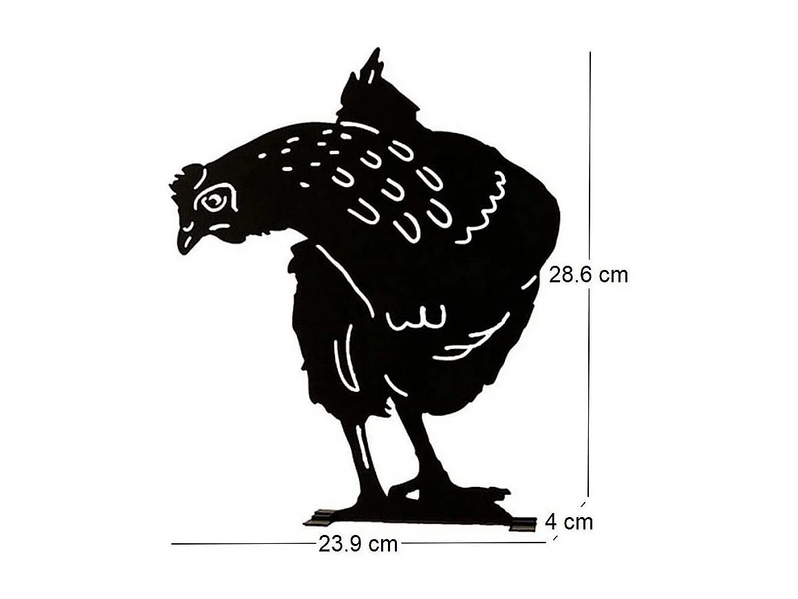 Silhouette animal en métal Garden Poule
