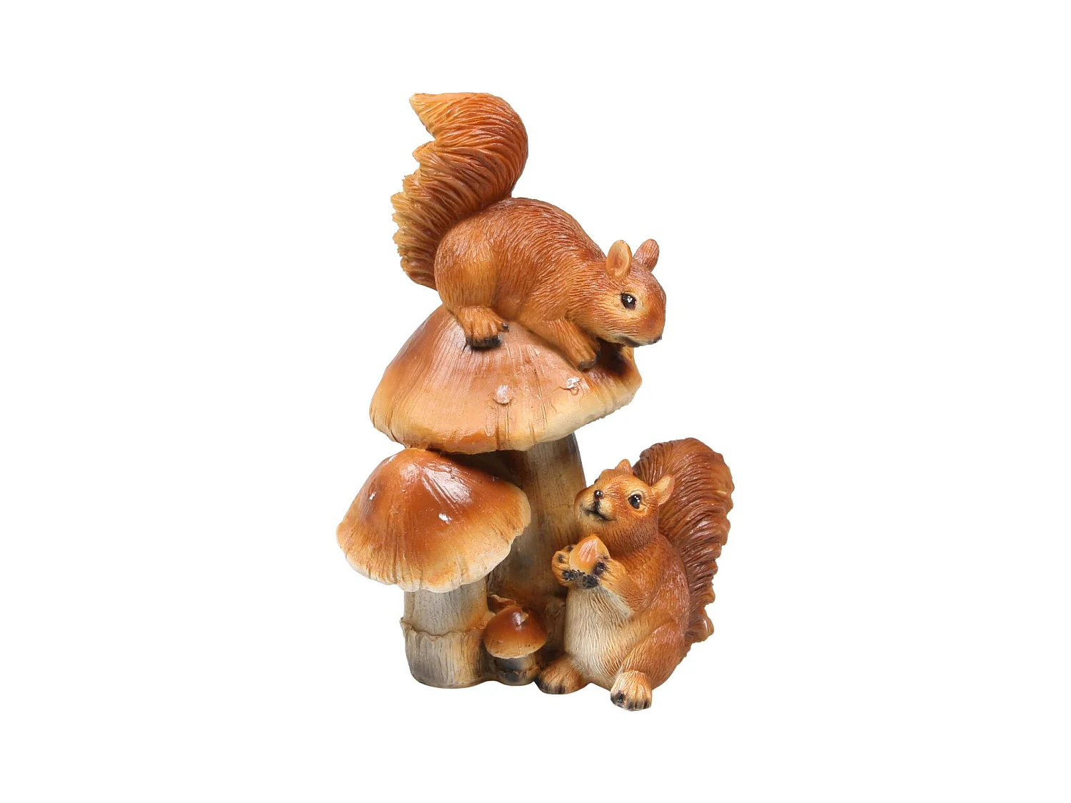 Ecureuil rigolo en résine Champignon