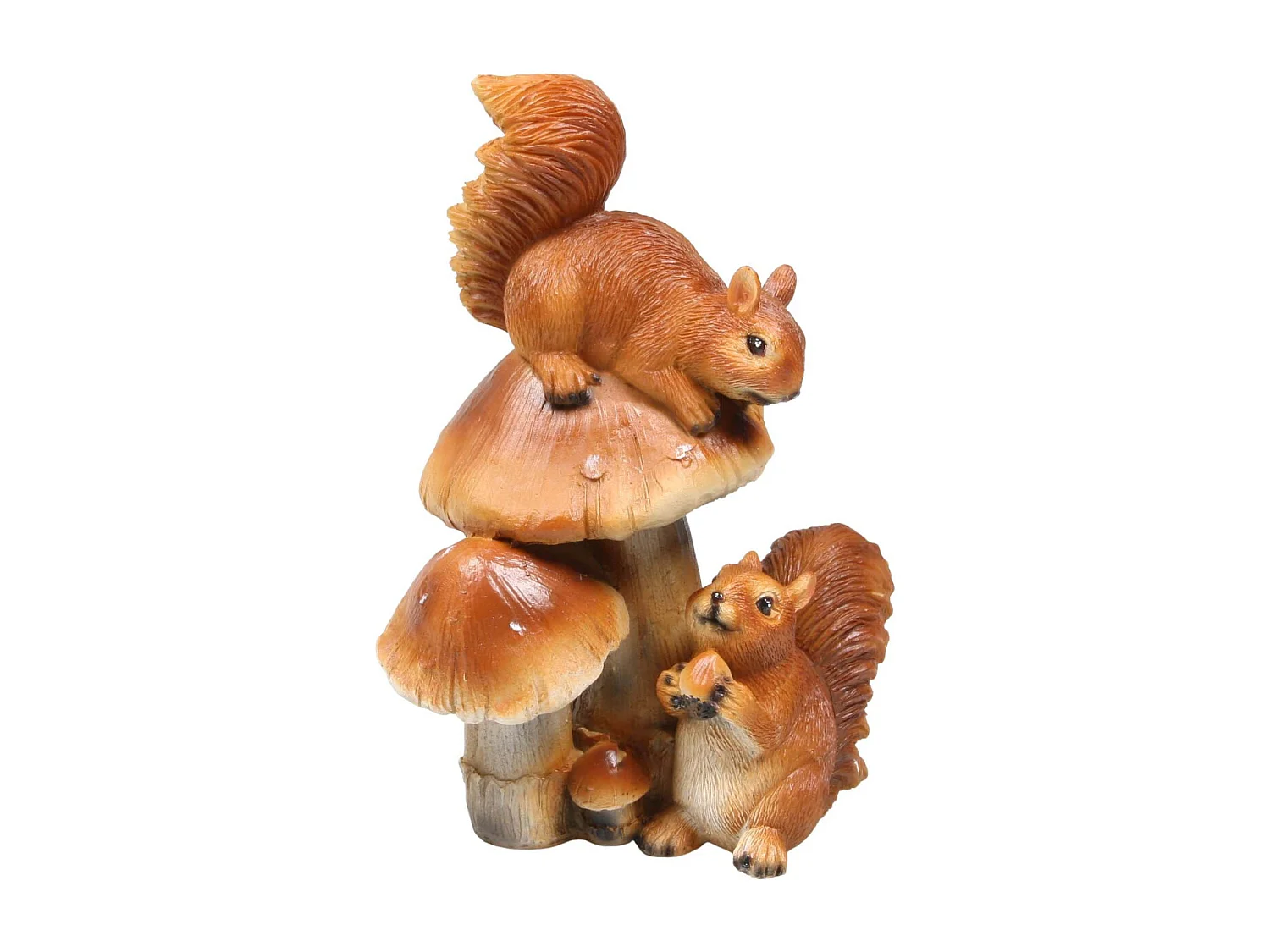 Ecureuil rigolo en résine Champignon