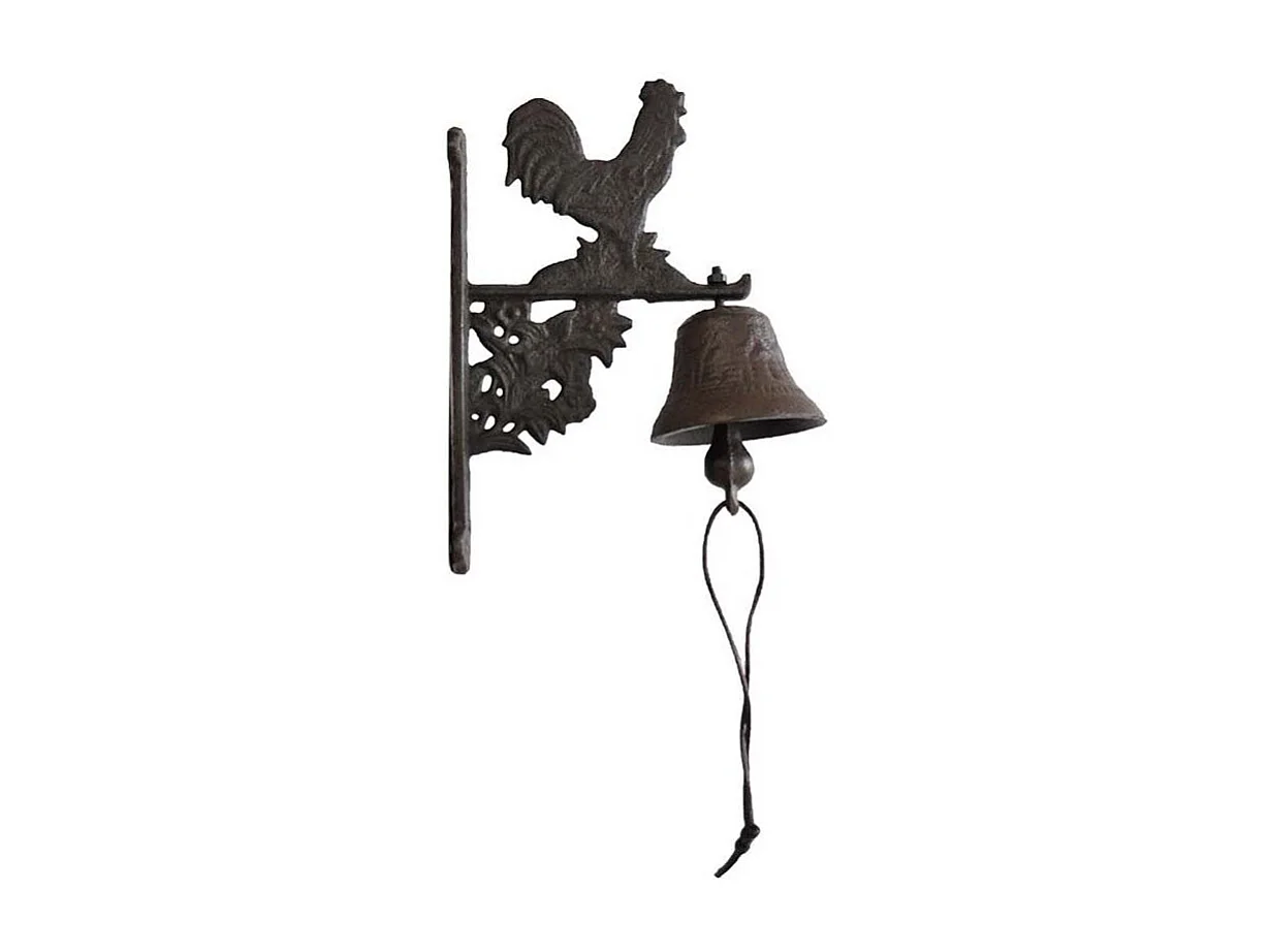Campana a muro in ghisa a forma di gallo