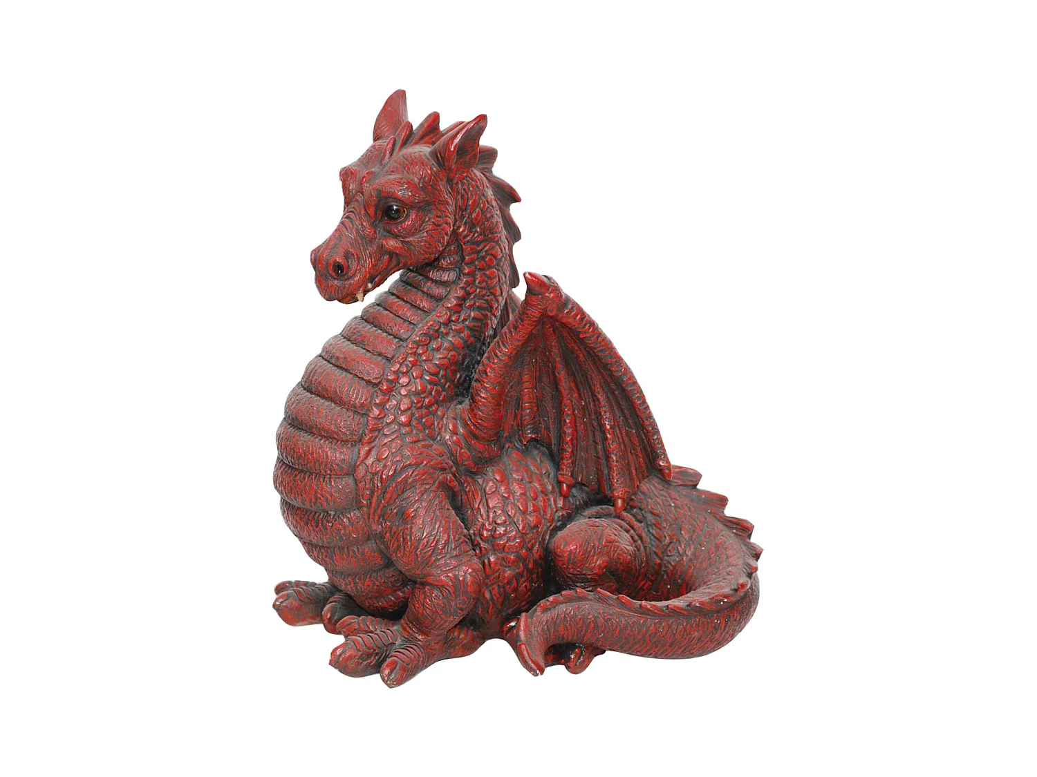 Dragon ailé rouge en résine 51 cm