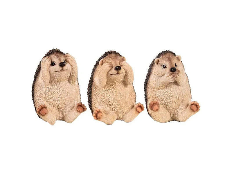 Hérissons expressifs en résine (Lot de 3)