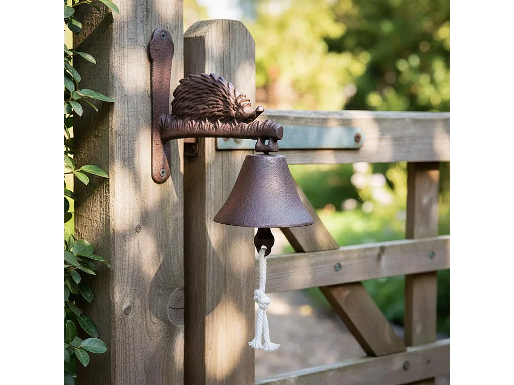 Gartenglocke Igel aus Gusseisen