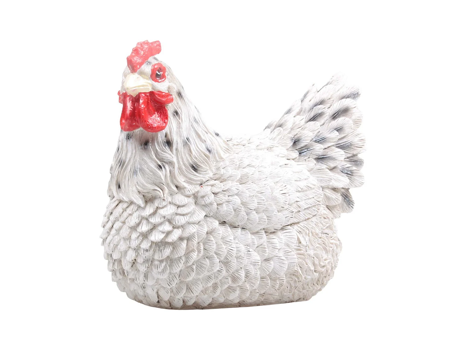 Poule couvant en résine coloris blanc 24 x 18 x 20 cm